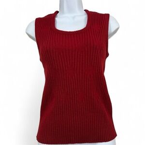 Vtg Women Pullover Sweater Vest Sz S Burgundy Ribbed Preppy Academia Cottagecore